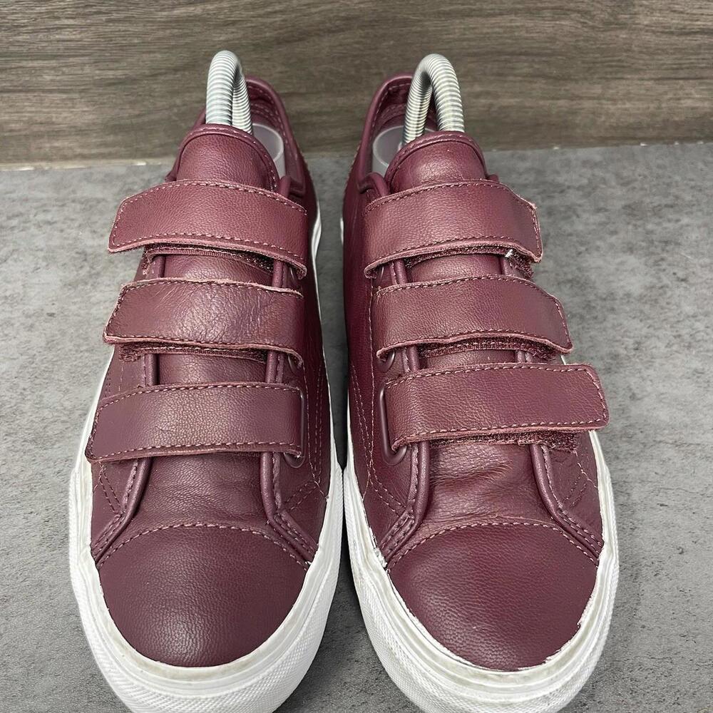 Vans Shoes Womens Size 8 Red Straps V 23 Leather Sneakers - Picture 3 of 11